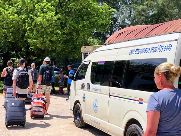Shared minivan pickup+Ferry